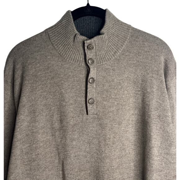 1-13 FORTE CASHMERE Men's Sweater Button Henley Light Brown Size XL - Picture 4 of 11